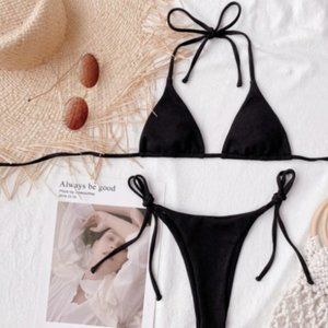SEXY SOLID TRIANGLE BIKINI SWIMWEAR WOMEN